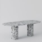 Valeria Viola Calacatta Oval Top Dining Table