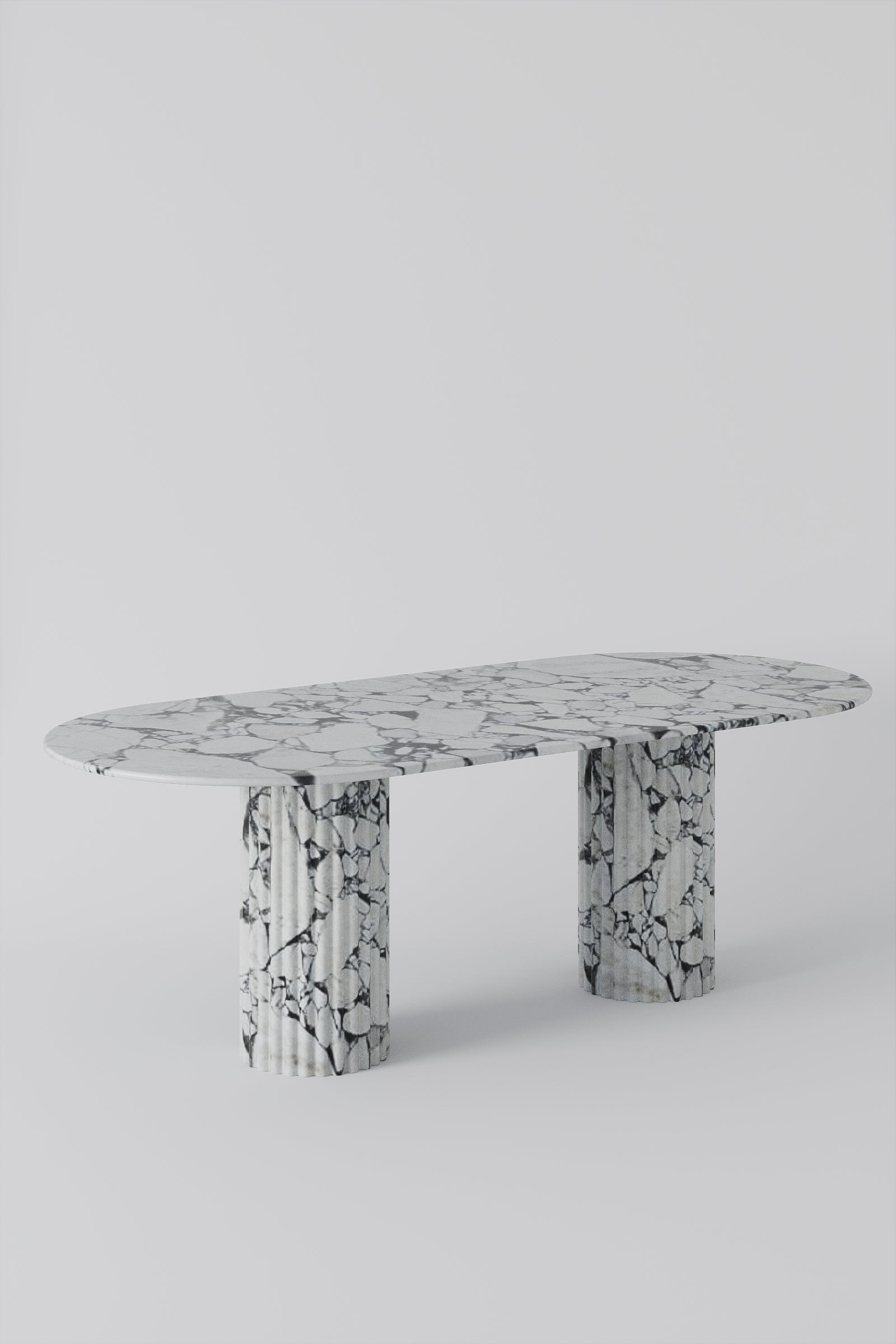Valeria Viola Calacatta Oval Top Dining Table - Image 2
