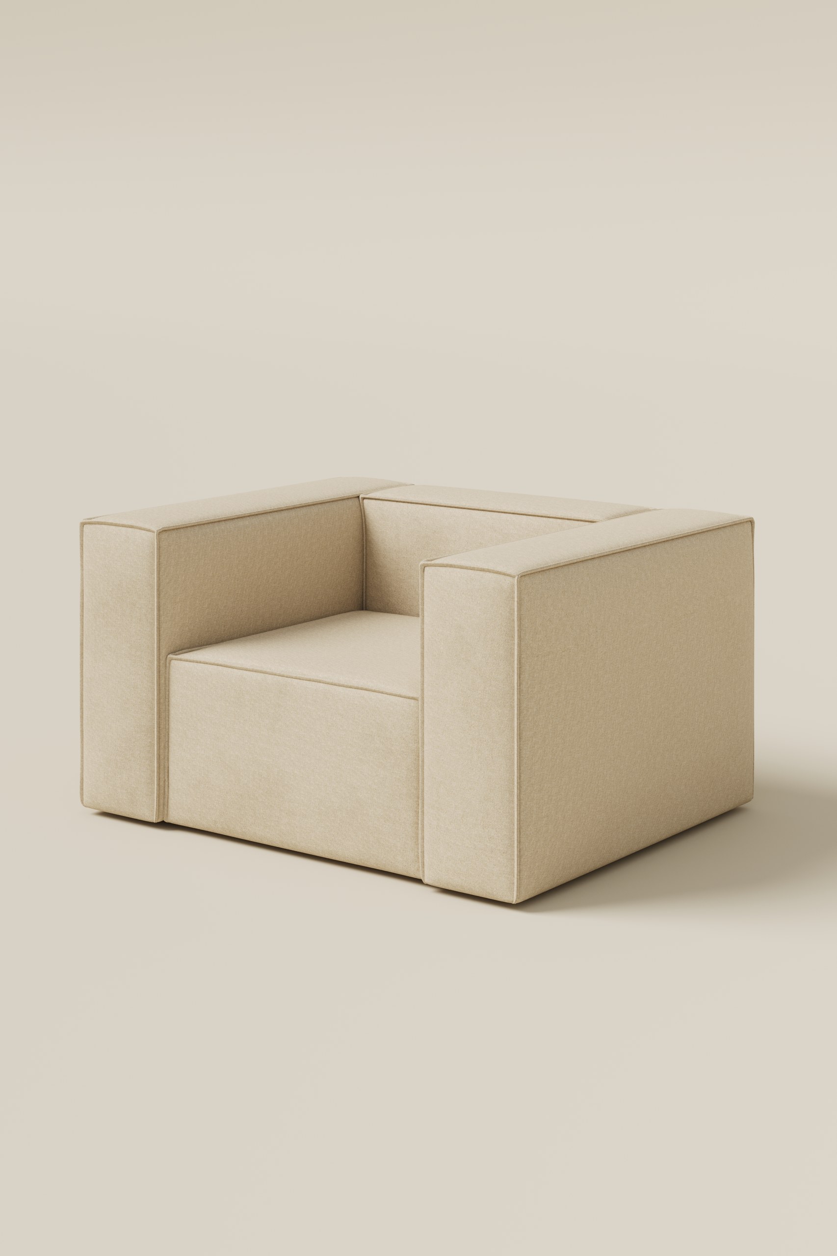 Safa Light Beige Lounge Sofa Chair - Image 2