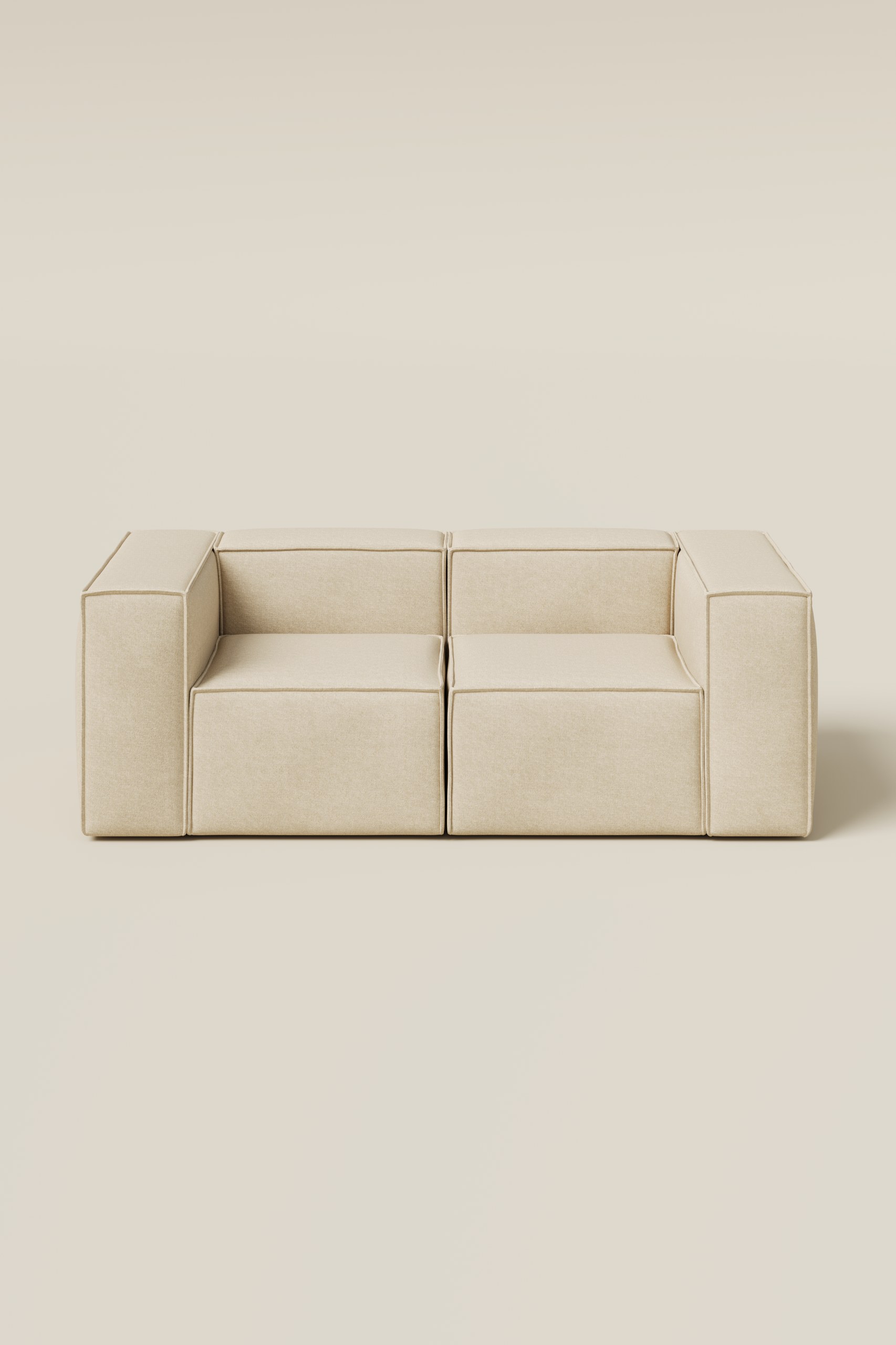 Safa Light Beige 2 Seater Sofa