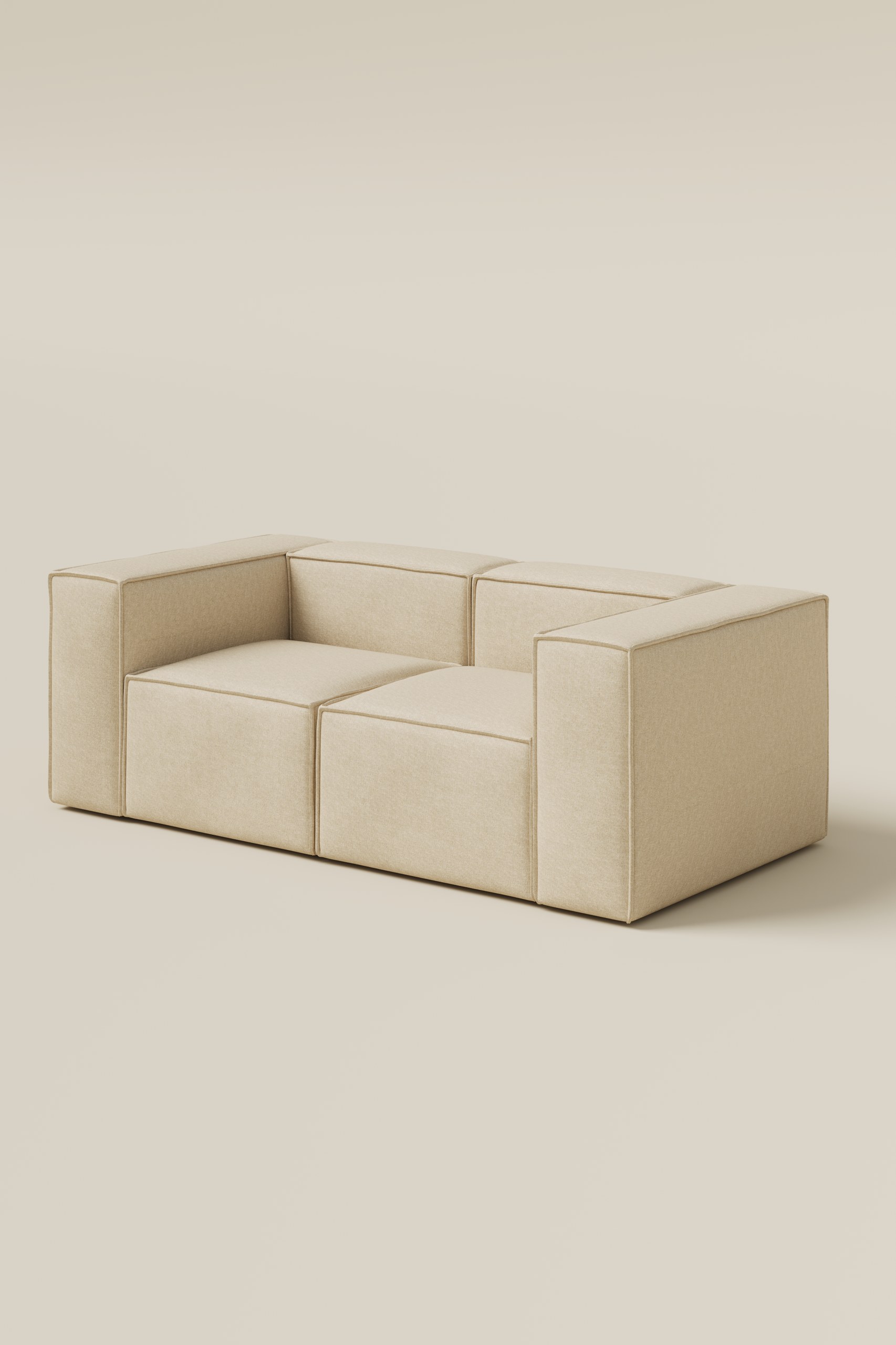 Safa Light Beige 2 Seater Sofa - Image 2