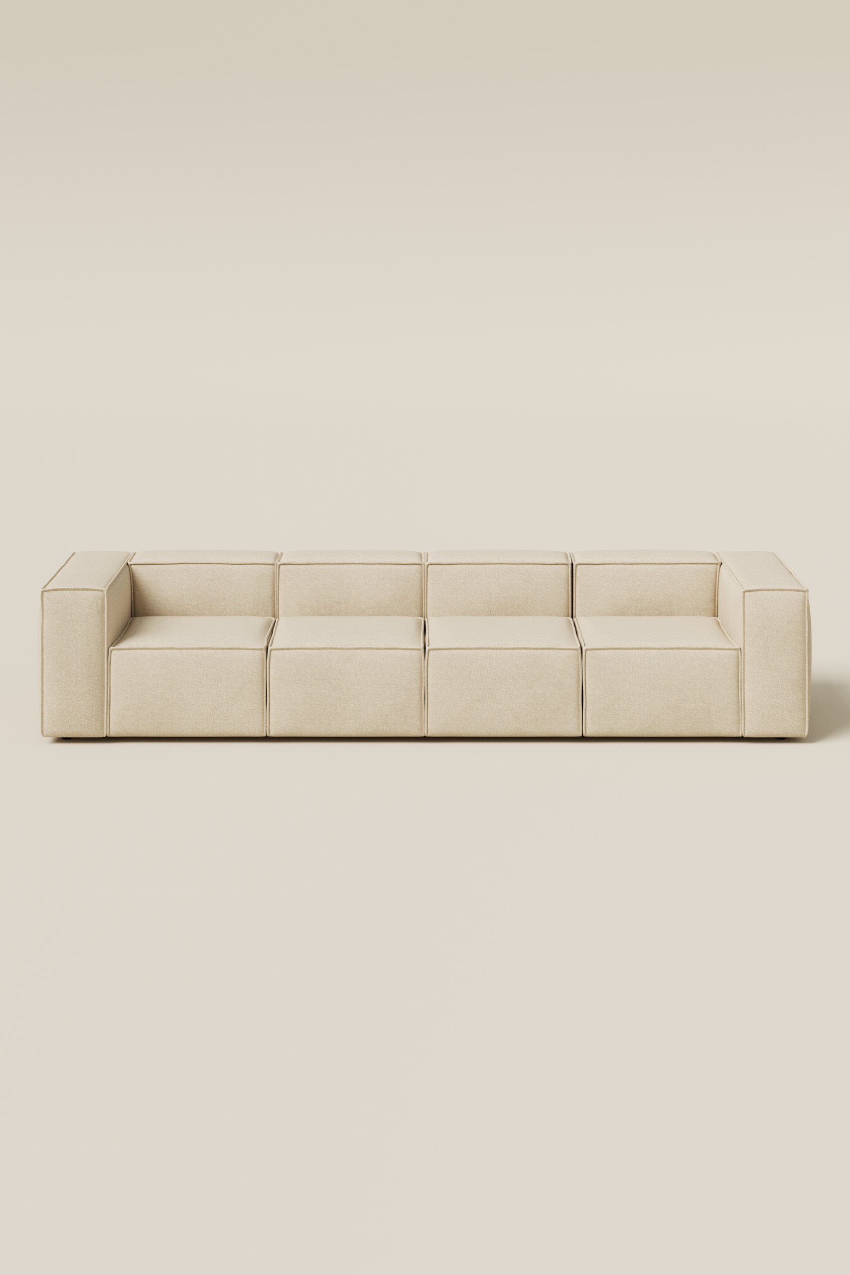 Safa Light Beige 4 Seater Sofa