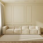 Safa Light Beige 4 Seater Sofa