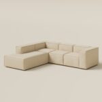 Safa Light Beige 3 Seater Modular Sofa with Chaise