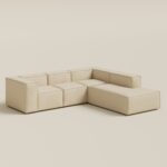 Safa Light Beige 3 Seater Modular Sofa with Chaise
