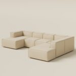 Safa Light Beige L Shaped Sofa