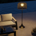 Fiska Mesh Solar Outdoor Lamp Black Base