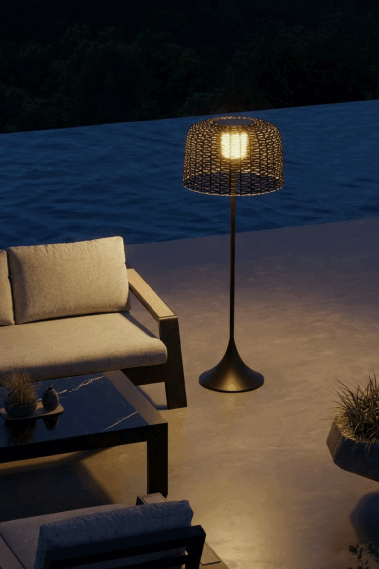 Fiska Mesh Solar Outdoor Lamp Black Base