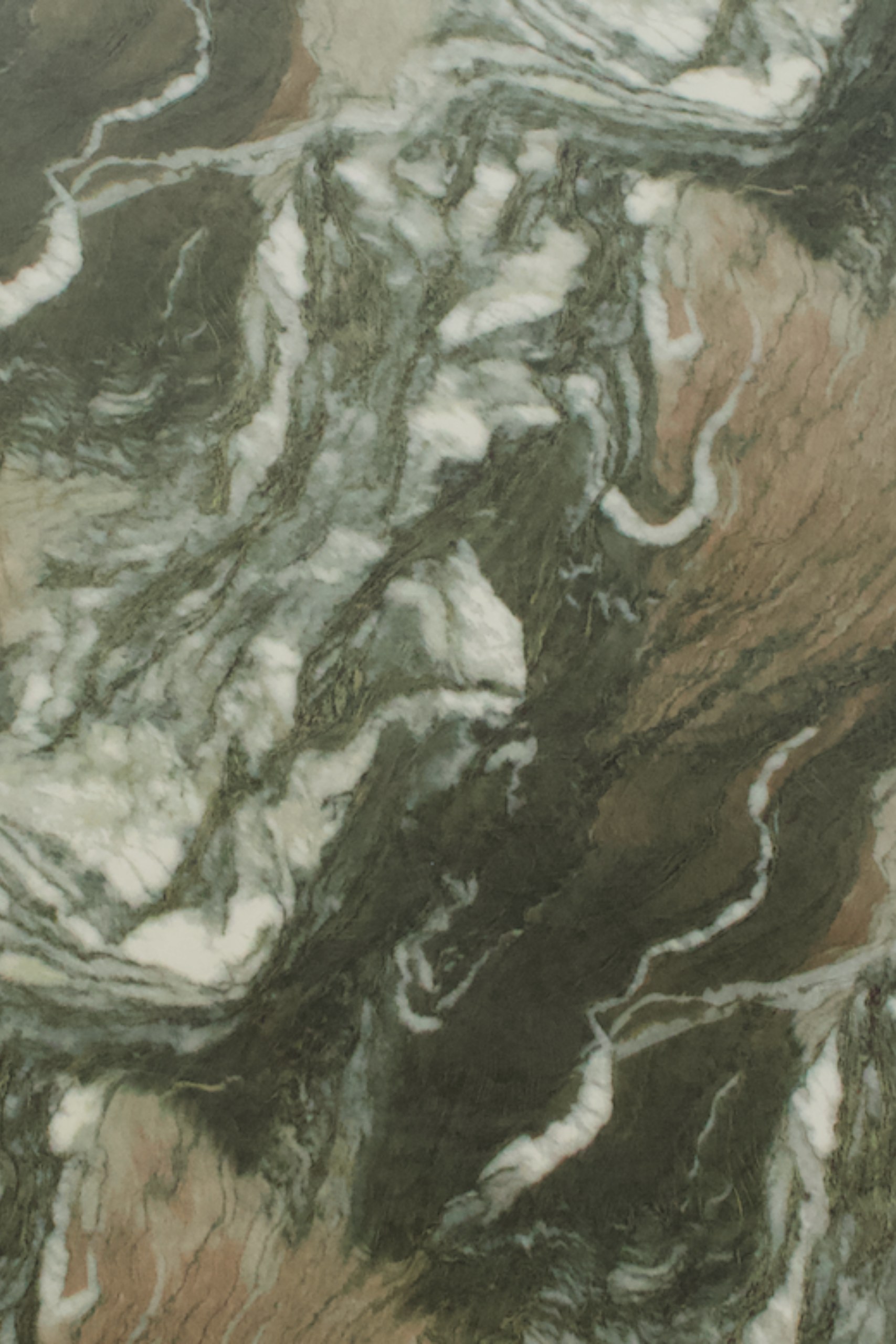 Ambre Green Marble Finish Concrete Side Table - Image 2