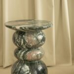 Ambre Green Marble Finish Concrete Side Table