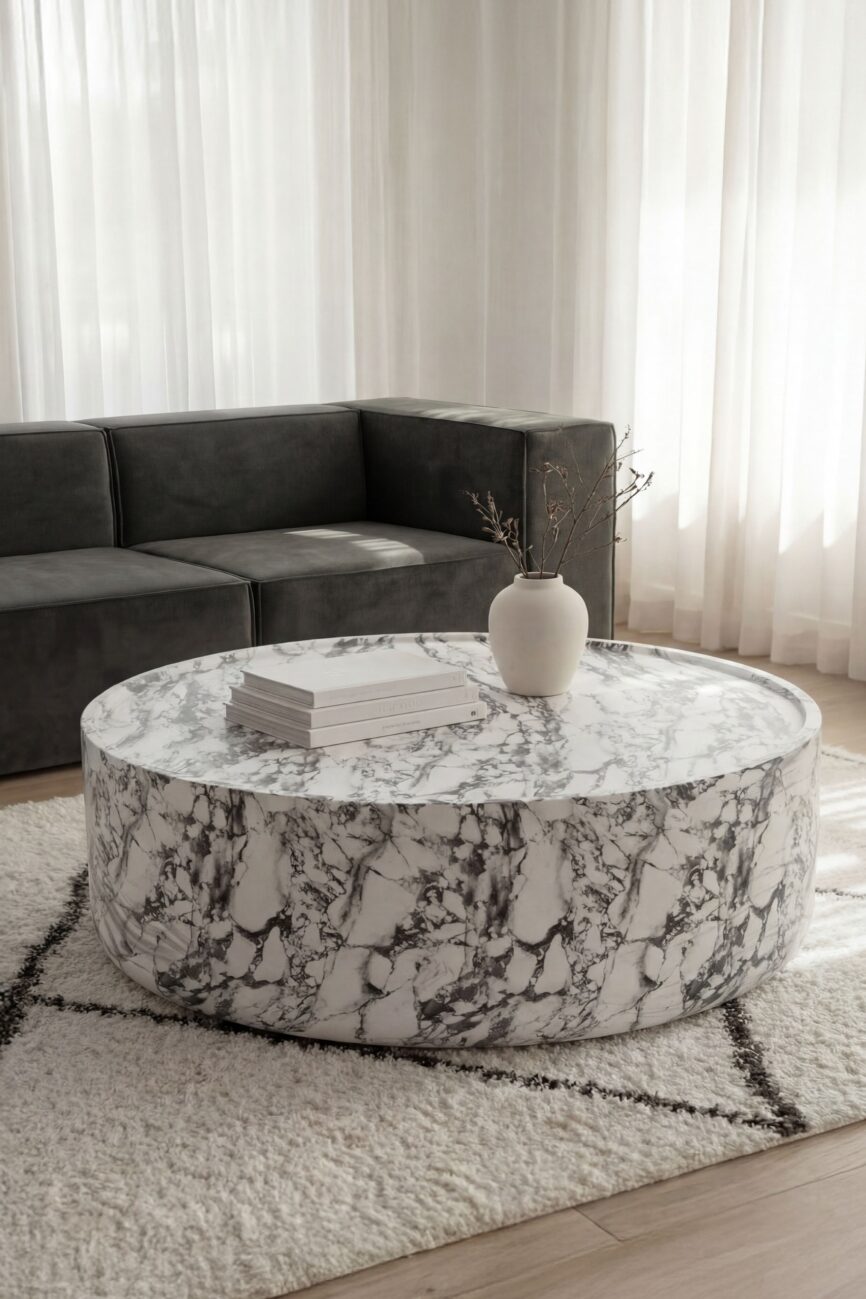 Alto Calacatta Viola Finish Concrete Coffee Table