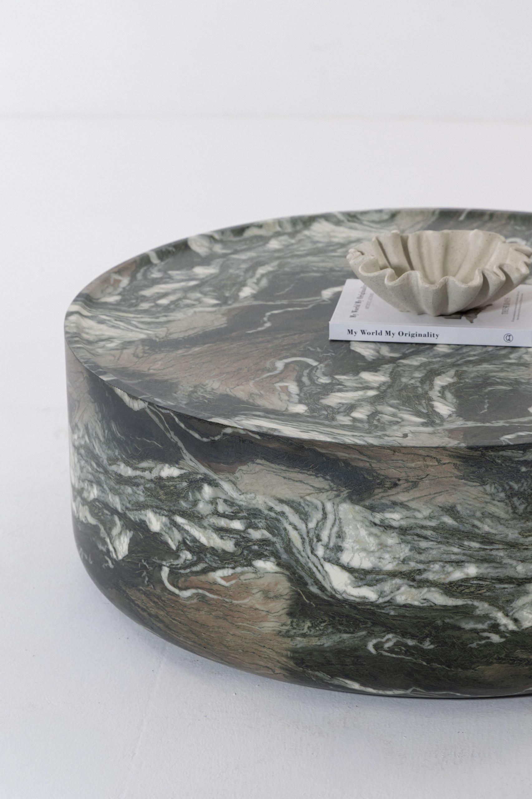 Alto Green Marble Finish Concrete Coffee Table - Image 2