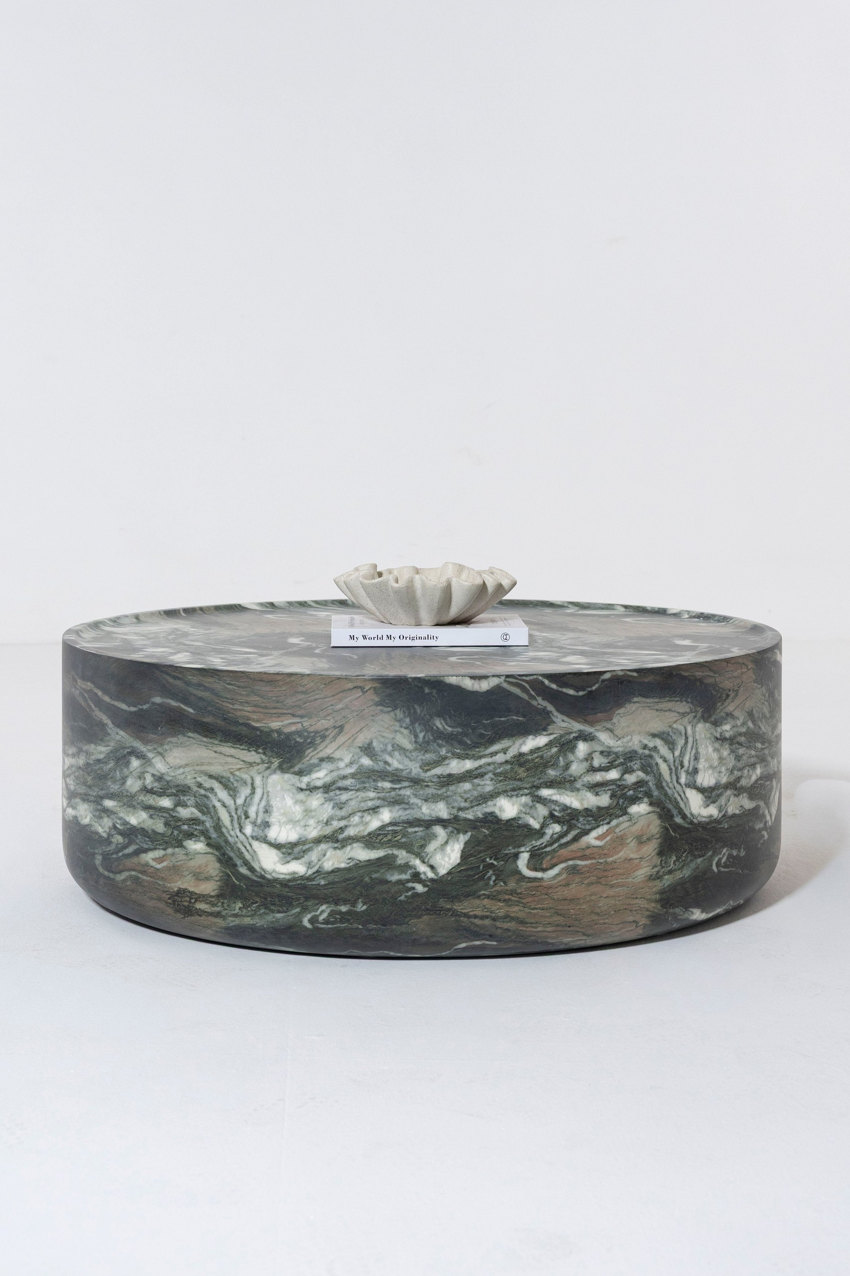 Alto Green Marble Finish Concrete Coffee Table - Image 4