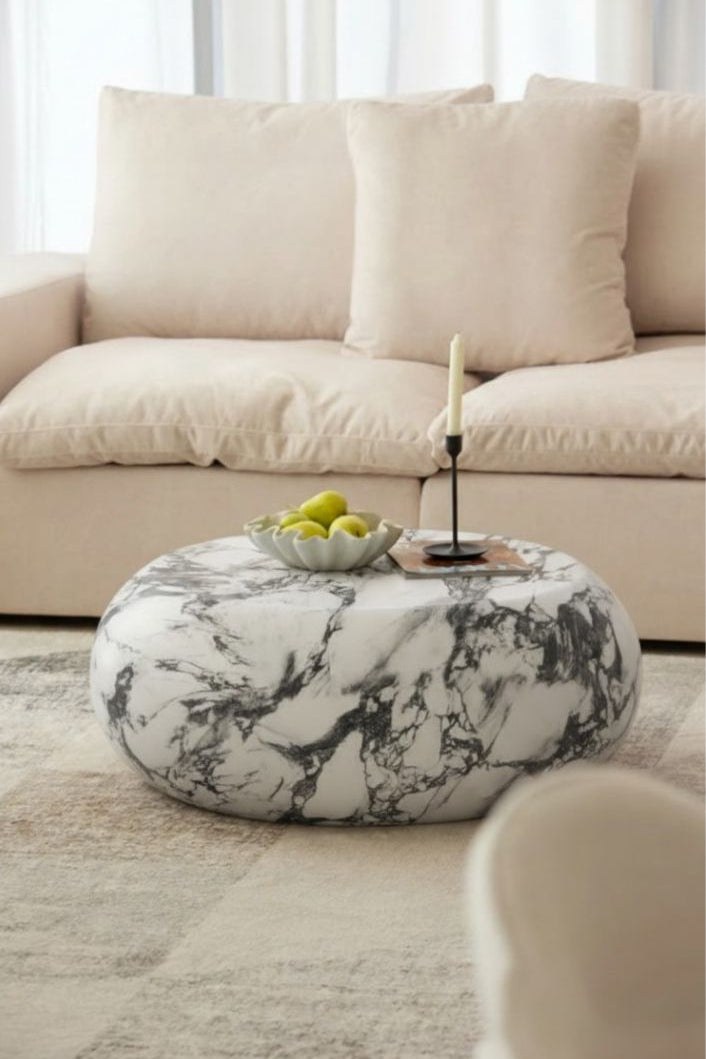 Rosso Calacatta Viola Finish Concrete Coffee Table