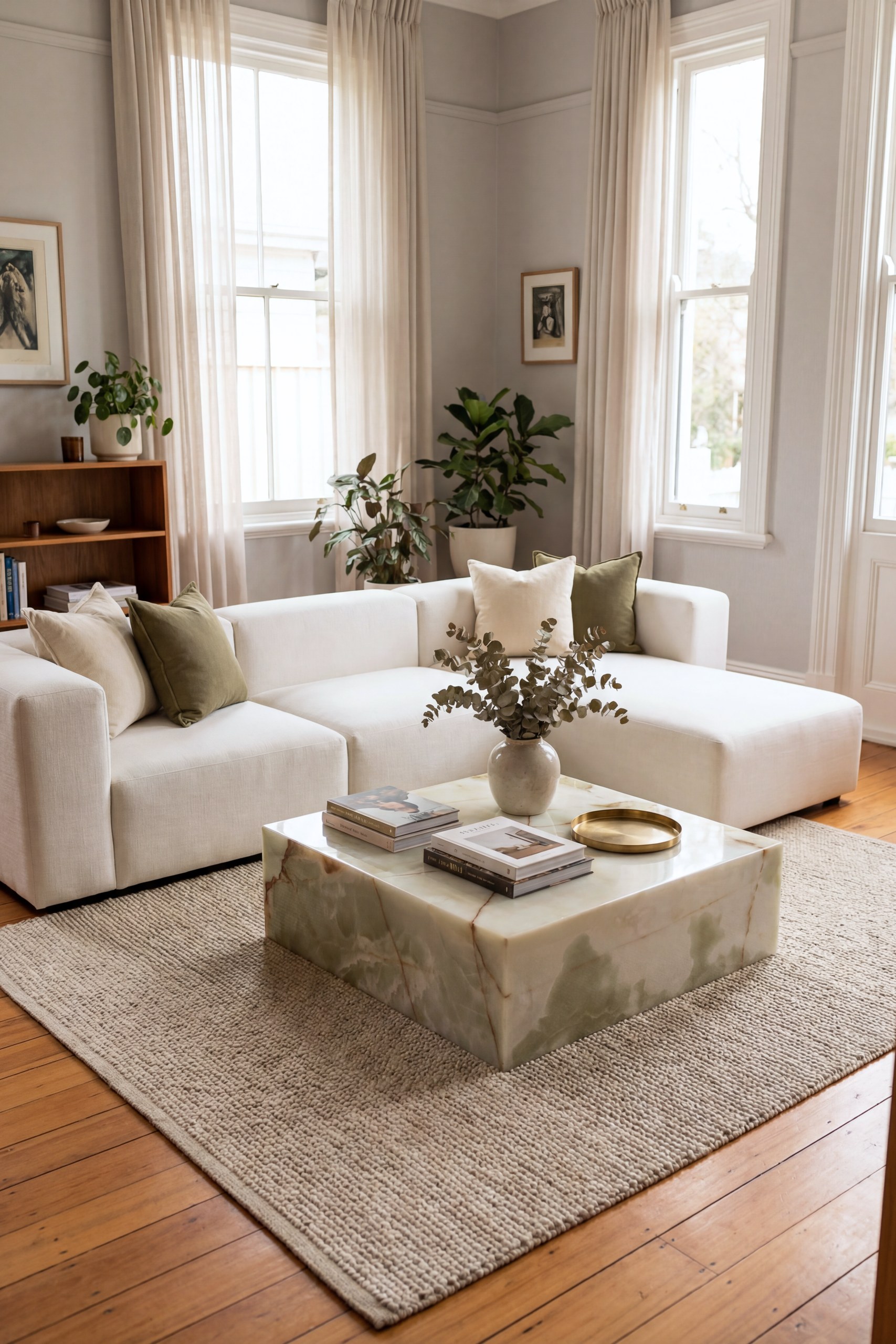 Felicity Light Green Onyx Square Coffee Table - Image 3