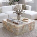 Felicity Light Green Onyx Square Coffee Table