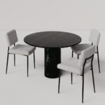 Pelagia Black Marquina Round Dining Table