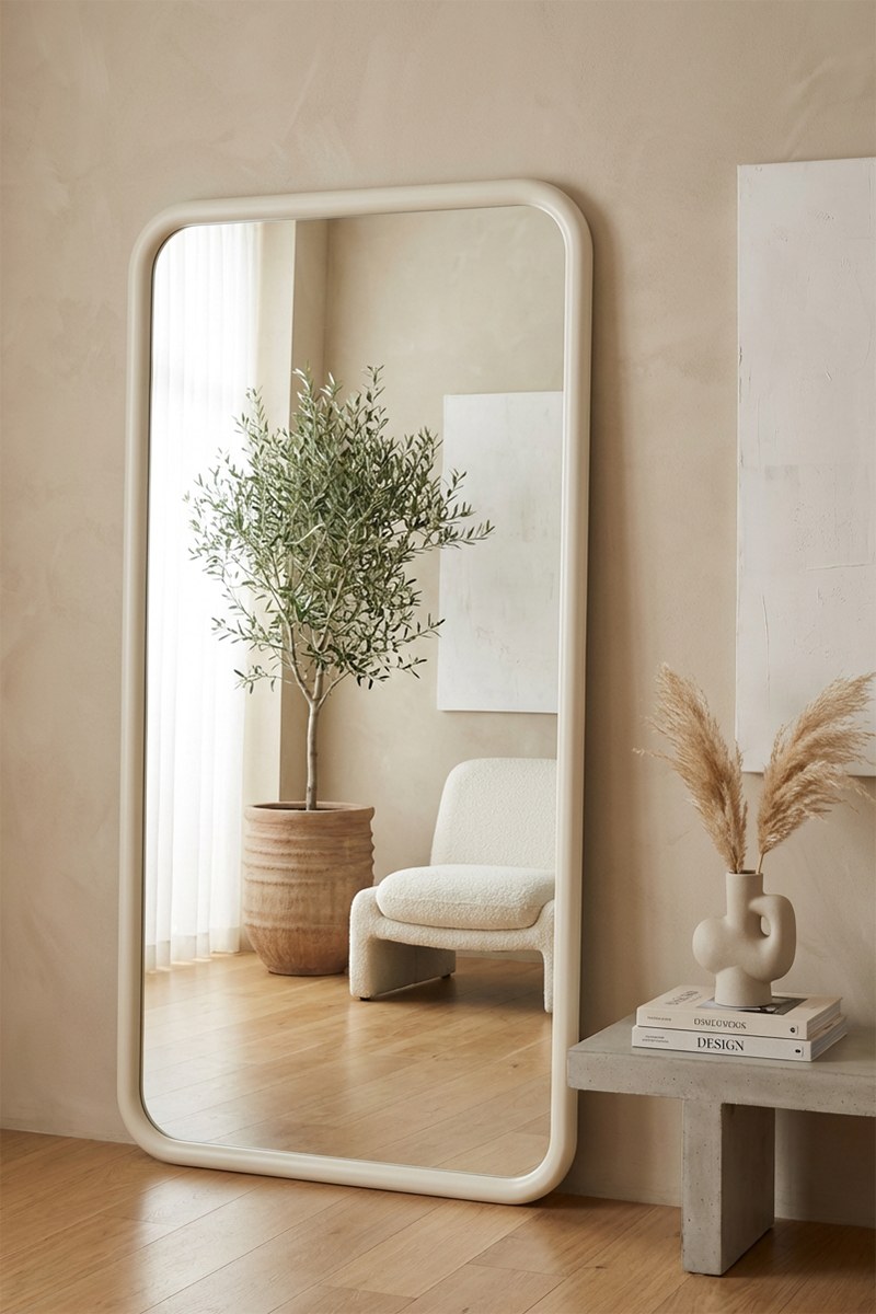 Deller Off White Rectangular Mirror