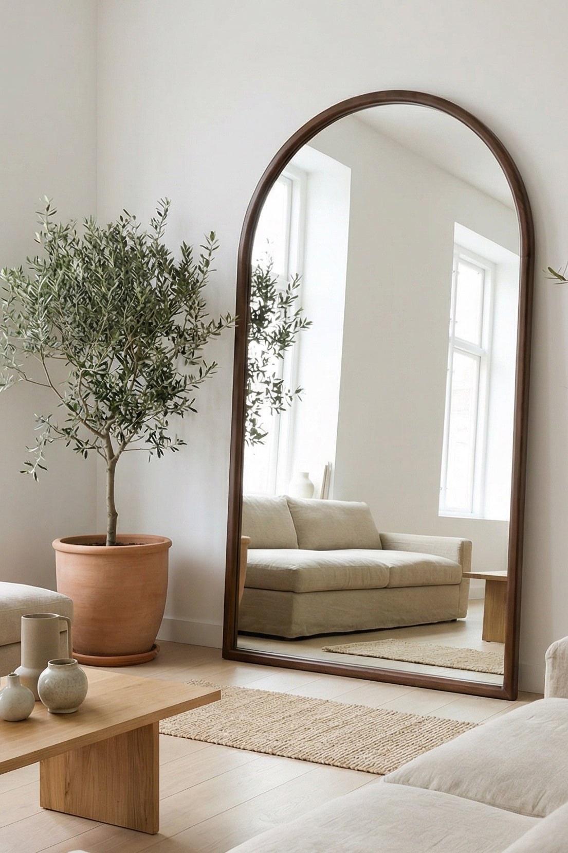 Sycamore XL Wood Arch Mirror (210X120 CM) - Image 3