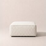 Aysun Off White Boucle Ottoman