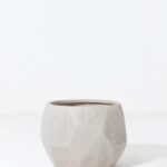 Aiva Beige Carved Fiberglass Pot