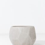 Aiva Beige Carved Fiberglass Pot