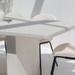 Avencia Off White Microconcrete Rounded Edge Dining Table