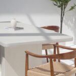 Avencia Off White Microconcrete Rounded Edge Dining Table
