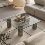 Punto Gray Travertine Square Coffee Table