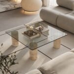 Punto Beige Unfilled Travertine Square Coffee Table