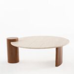 Azwa Beige Travertine Top Coffee Table