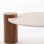 Azwa Beige Travertine Top Coffee Table