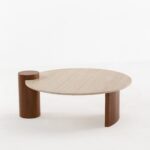 Azwa Beige Travertine Top Coffee Table