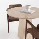 Winika Dining Table With Puzzle Travertine Base