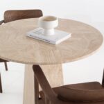 Winika Dining Table With Puzzle Travertine Base