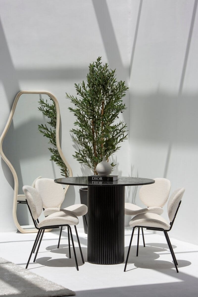Cornelia Black Marquina Marble Dining Table (3 Base Colors) - Image 2