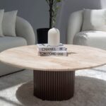 Petronia Beige Travertine Coffee Table (4 Base Colors)