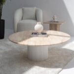 Petronia Beige Travertine Coffee Table (4 Base Colors)