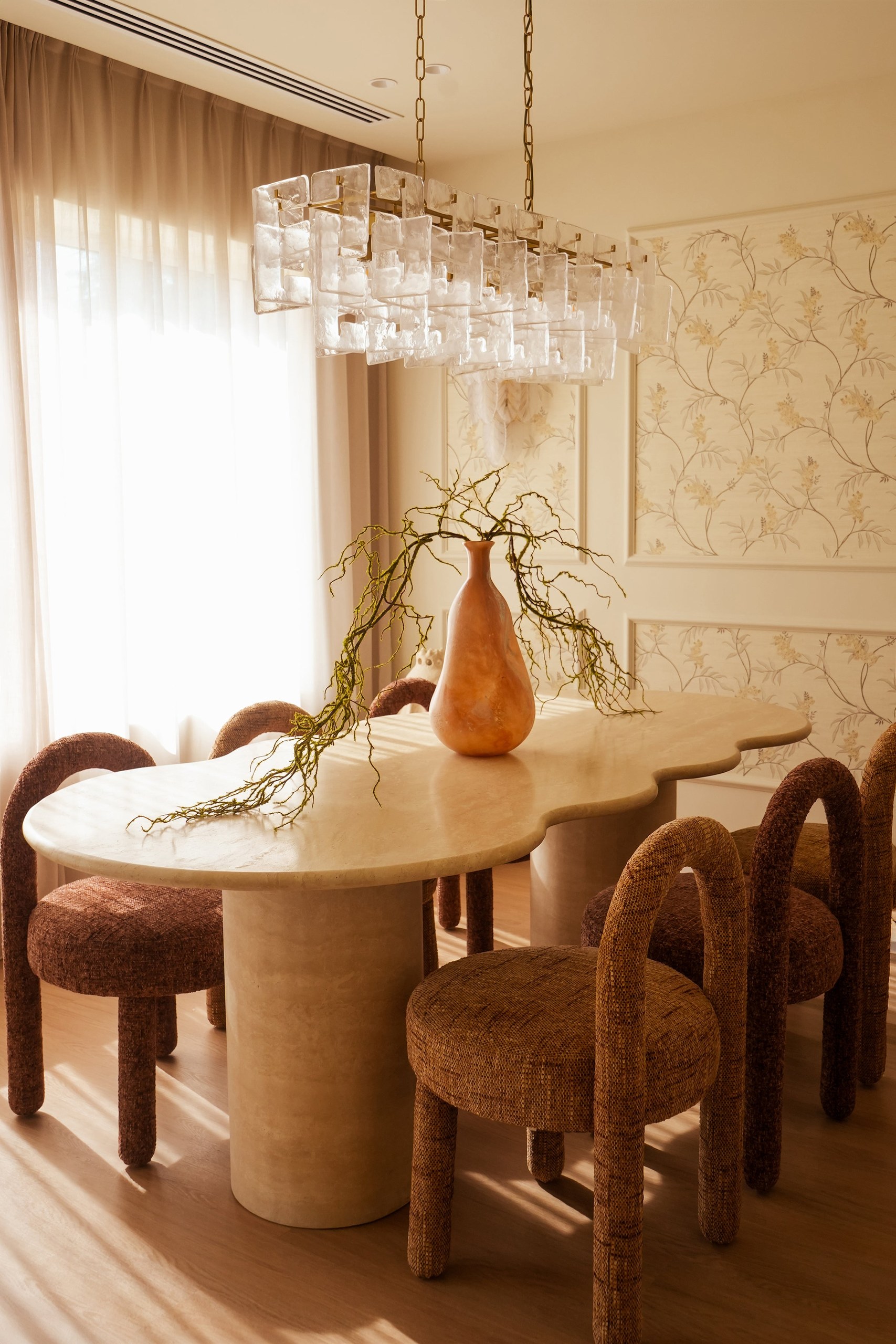 Amalfi Irregular Top Travertine Dining Table