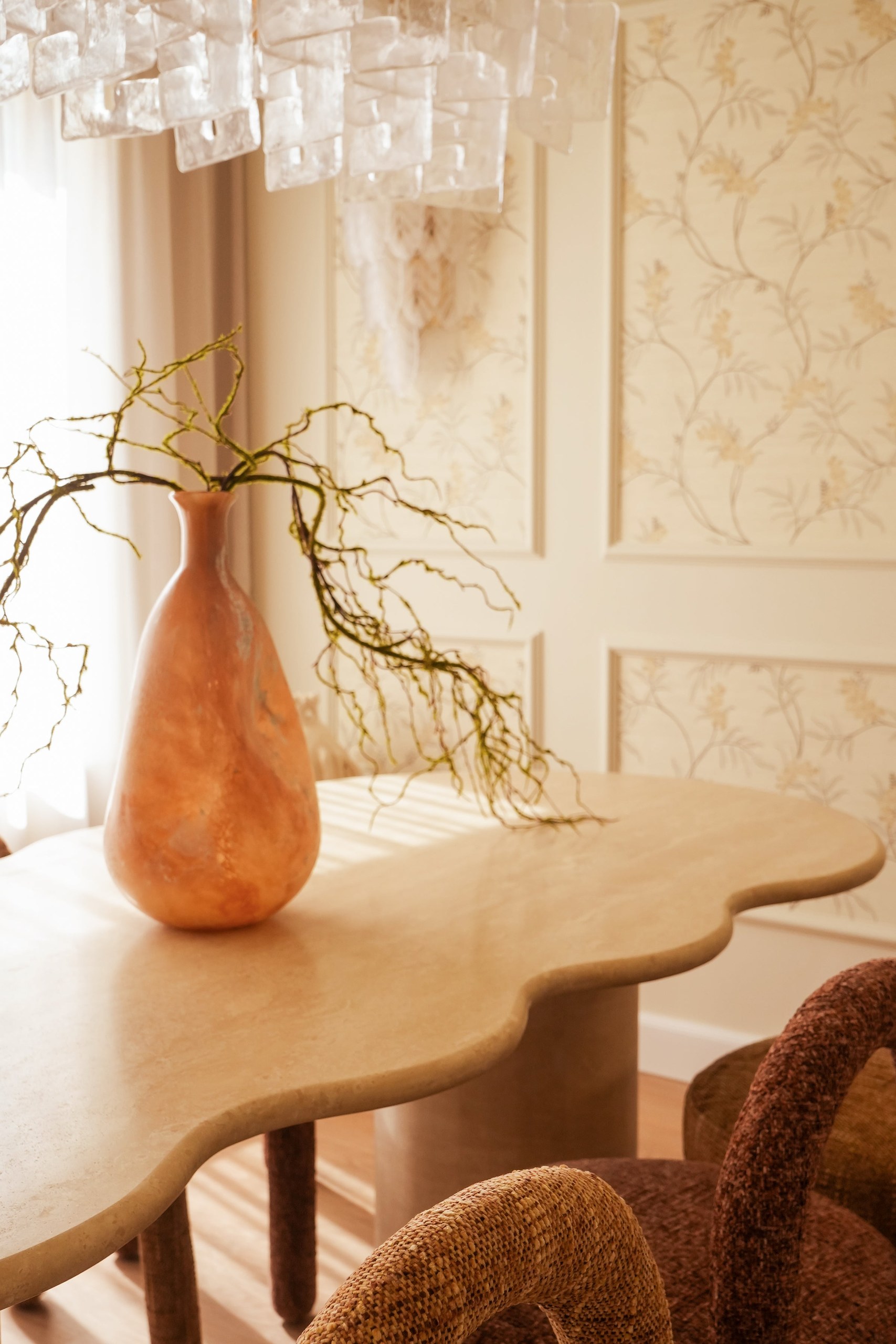 Amalfi Irregular Top Travertine Dining Table - Image 2