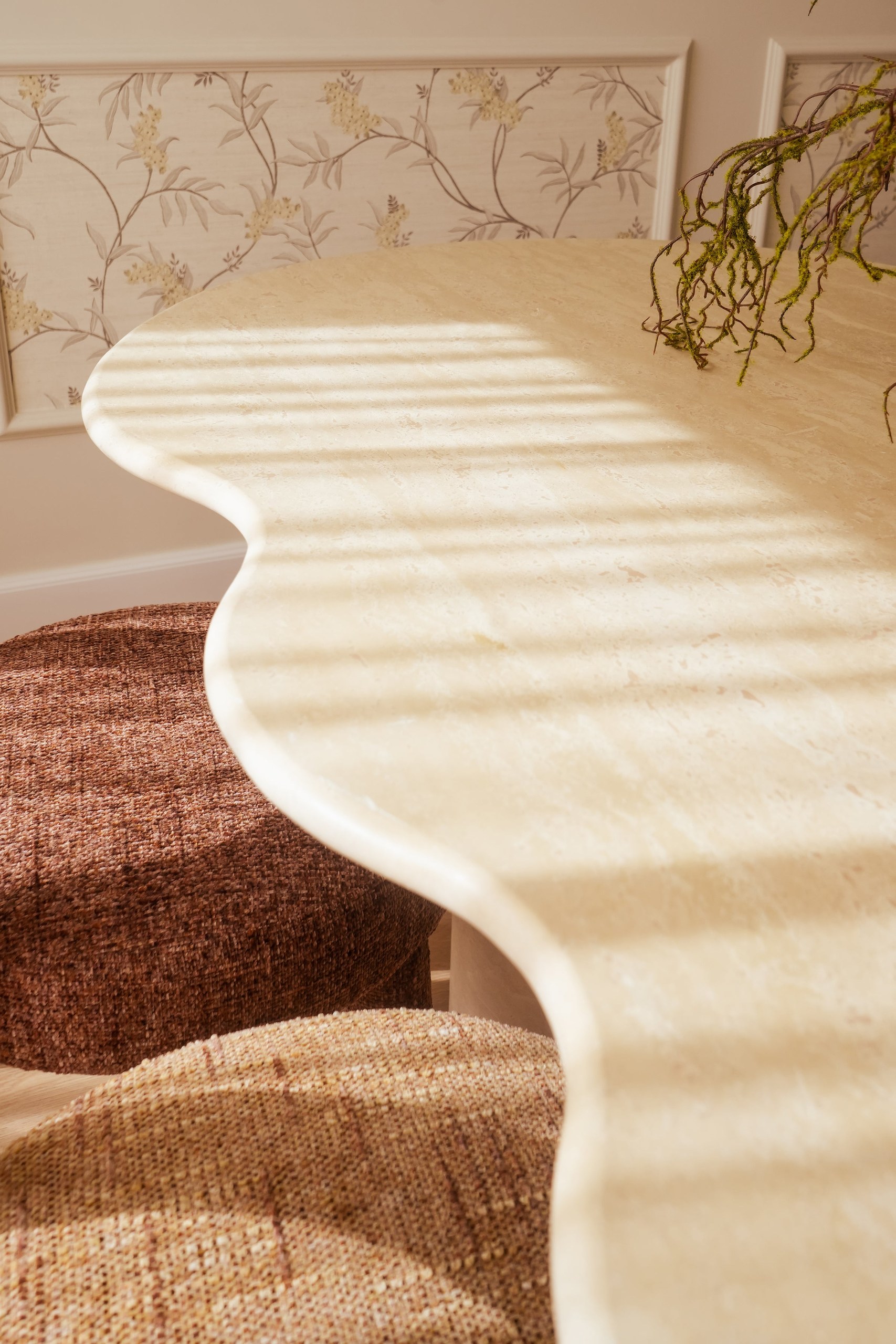 Amalfi Irregular Top Travertine Dining Table - Image 3