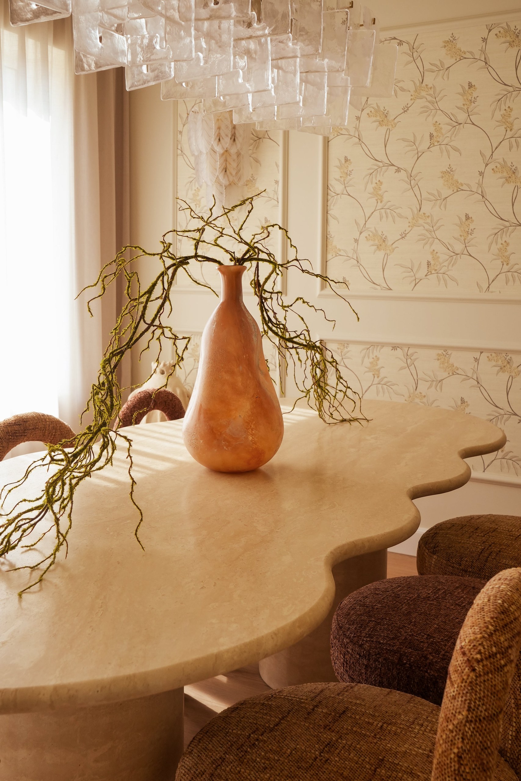 Amalfi Irregular Top Travertine Dining Table - Image 6
