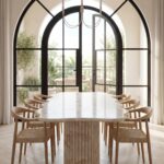 Orvieto Jerusalem Stone Irregular Top Dining Table