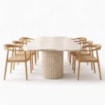 Orvieto Jerusalem Stone Irregular Top Dining Table