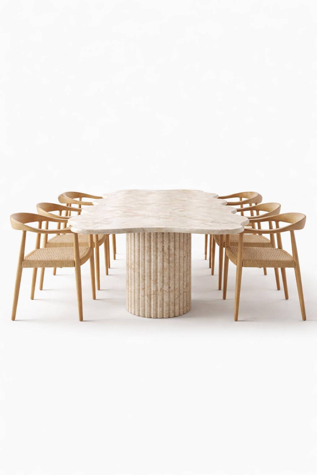 Orvieto Jerusalem Stone Irregular Top Dining Table - Image 3