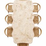 Orvieto Jerusalem Stone Irregular Top Dining Table
