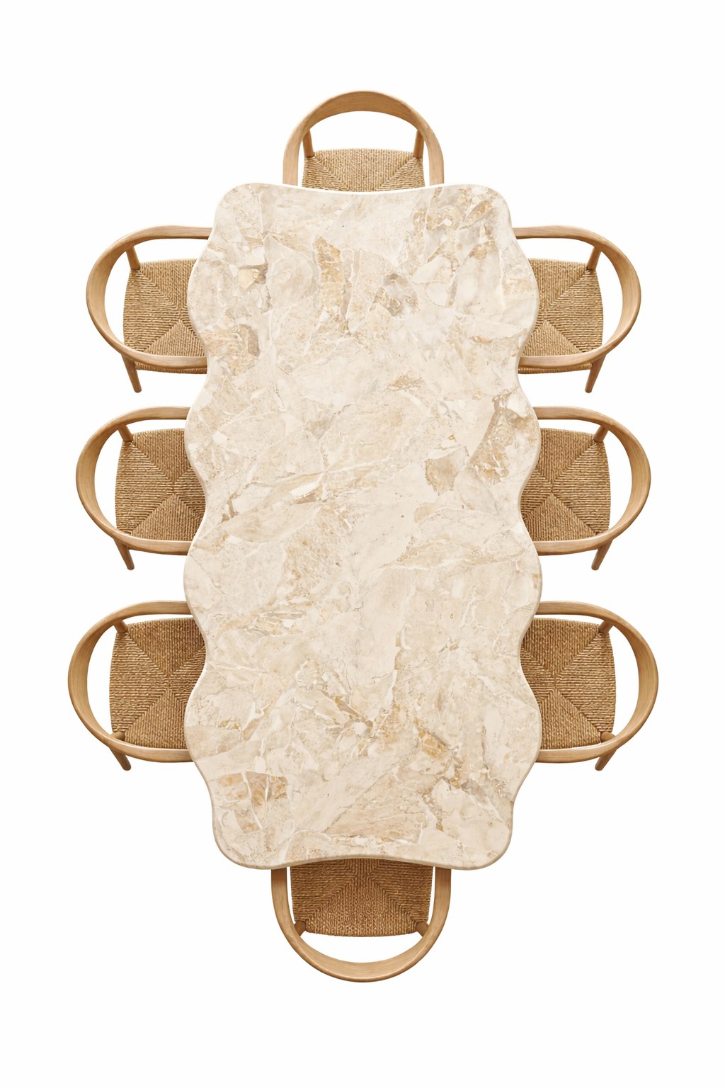 Orvieto Jerusalem Stone Irregular Top Dining Table - Image 4