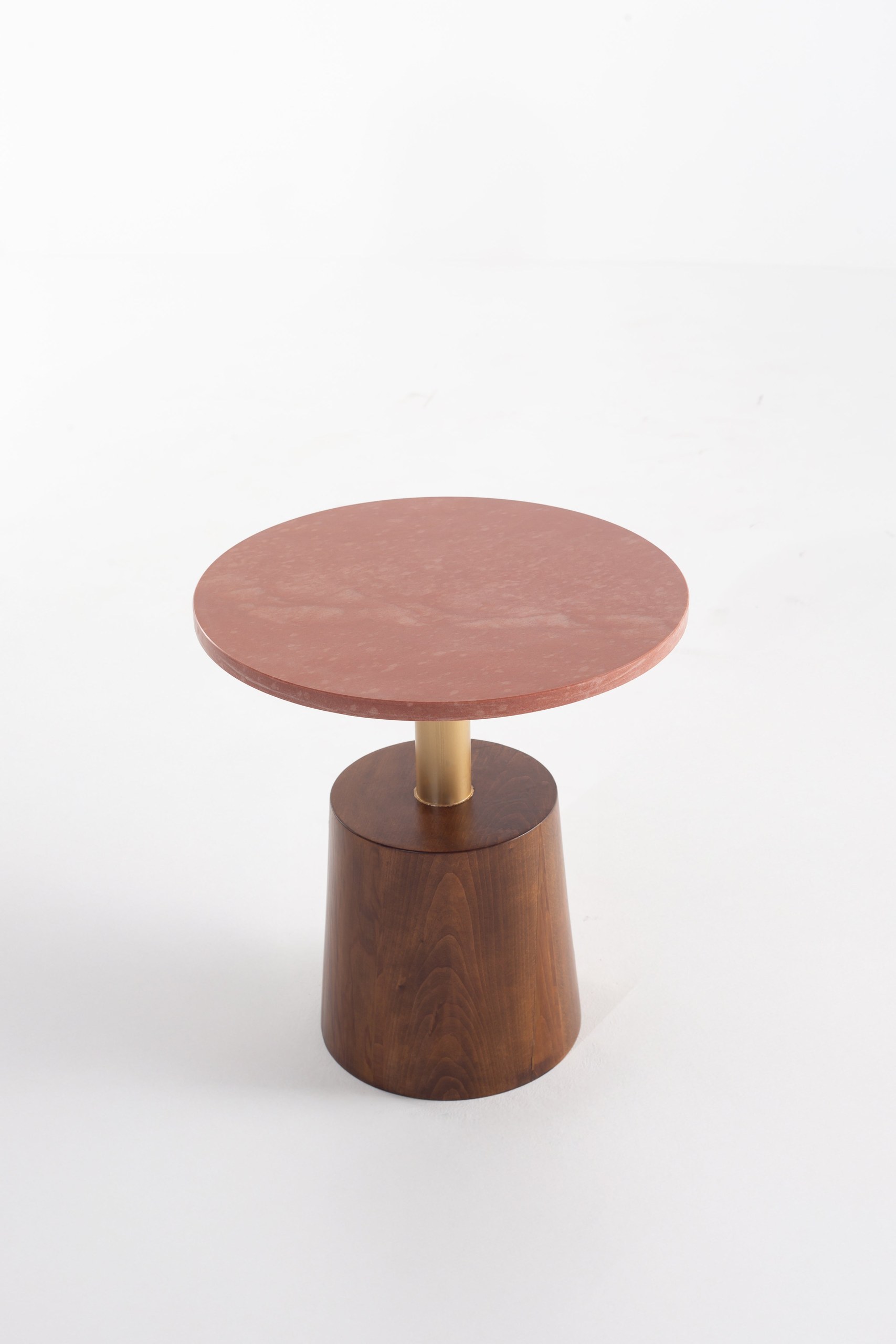 Raisa Side Table with Pink Red Quartz Top