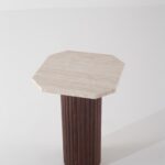 Zarella White Travertine Side Table