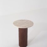 Zarella Beige Unfilled Travertine Side Table
